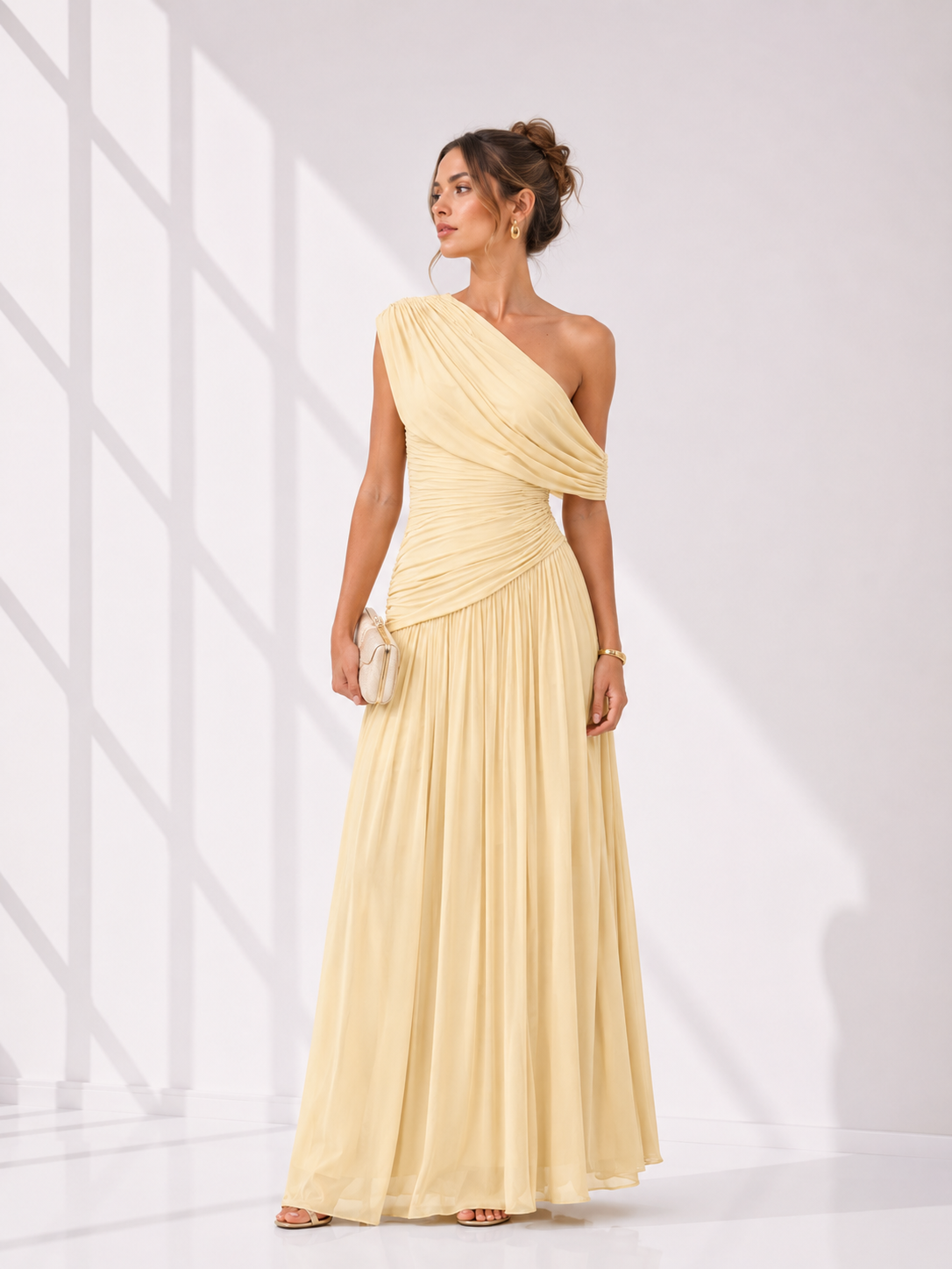 one shoulder ruched maxi dress One-Shoulder Swim: See Through & Sheer Cover-Ups Mocha Faux Leather Lace Size:37.5 = 7.5 US this floor