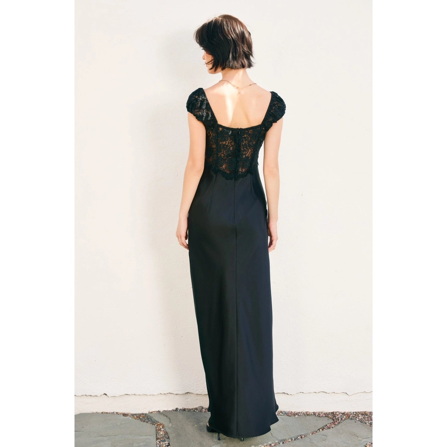 Angela - Black Lace Maxi Dress