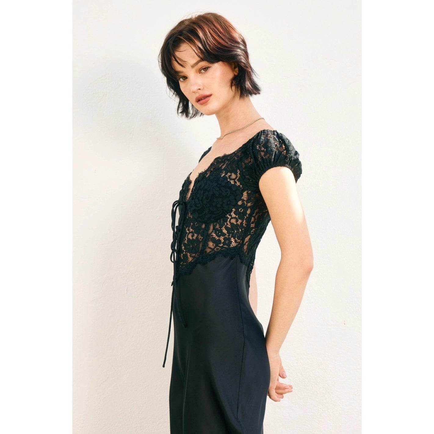 Angela - Black Lace Maxi Dress
