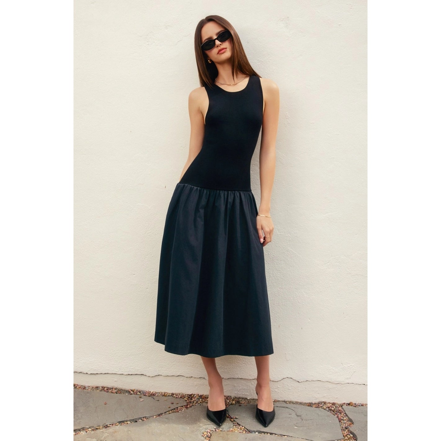 Midnight Ink Crew Neck Knitted Dress