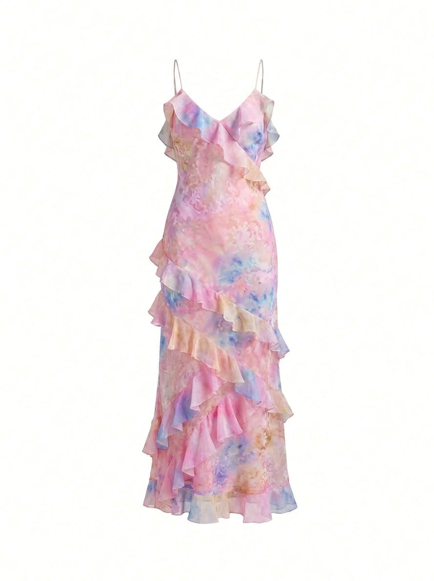 pink ruffle dress
