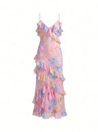 pink ruffle dress