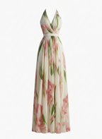 Floral print dress on a white background