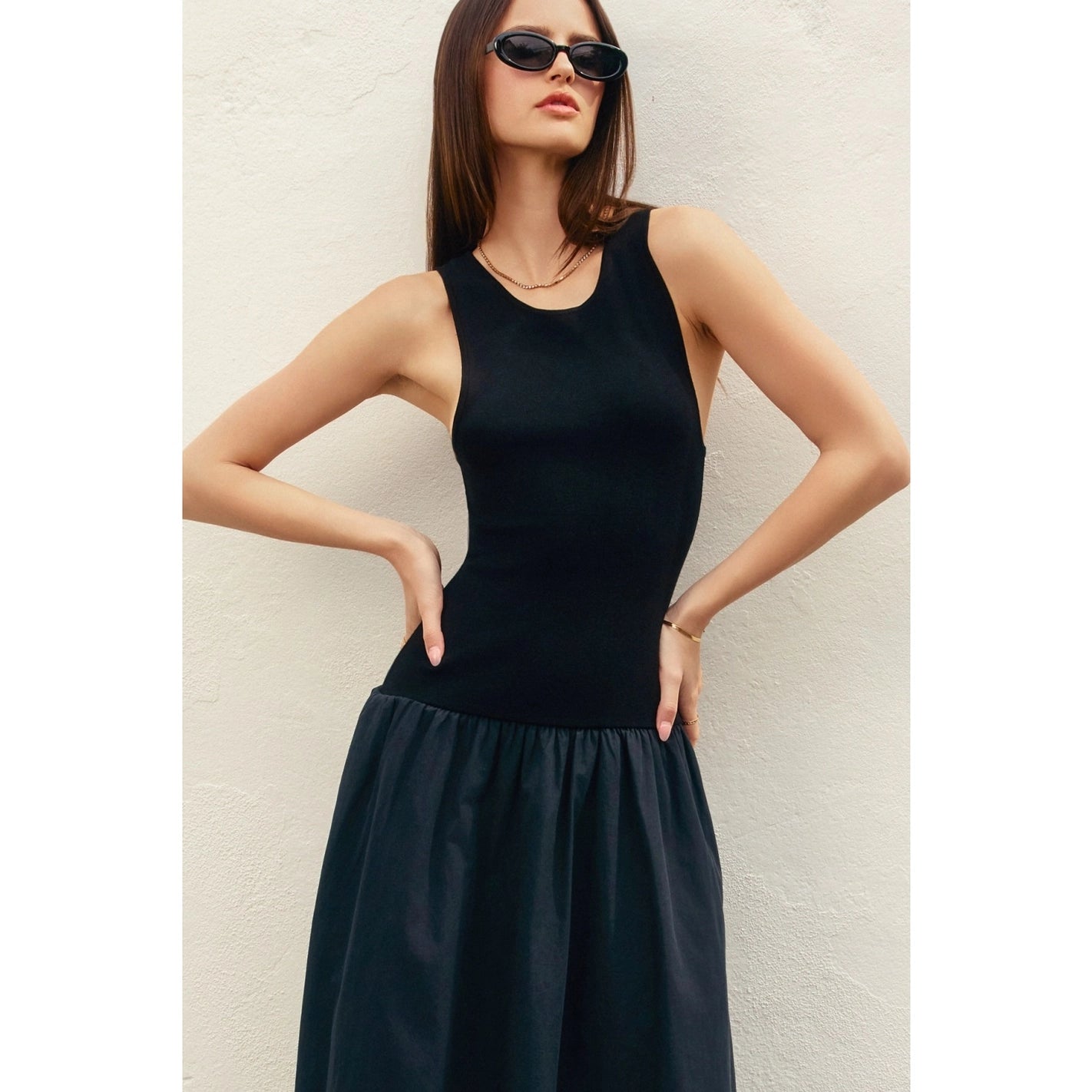 Midnight Ink Crew Neck Knitted Dress