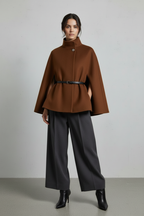 Chocolate Italian Flowing Cape Coat