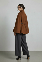 Chocolate Italian Flowing Cape Coat