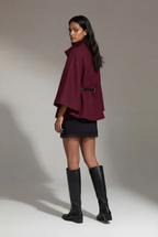 Wine Italian Flowing Cape Coat