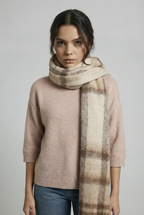 Cream Check Scarf